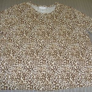 NEW! KATE HILL Leopard Print Cotton Pullover - 3X